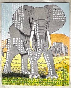 Dotty Elephant in the Wild by Steve Kaufman