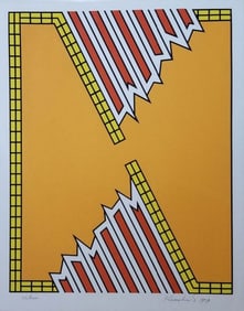 Deep Down Orange is by American Master Artist, Nicholas Krushenick