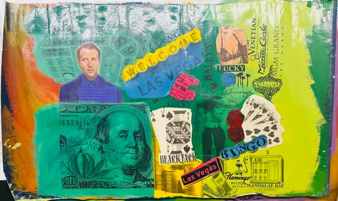 Bugsy Siegel Las Vegas Collage by Steve Kaufman