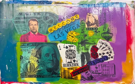 Bugsy Siegel Las Vegas Collage by Steve Kaufman