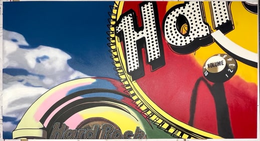Hard Rock Guitar Sign by Steve Kaufman