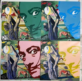 4 Panel Salvador Dali by Steve Kaufman