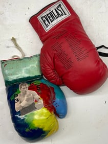 Oscar De La Hoya Boxing Glove Set by Steve Kaufman