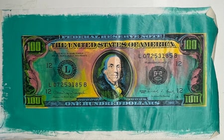 Old Money 100 bill by Steve Kaufman