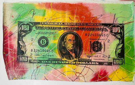 Old Money 100 bill by Steve Kaufman