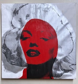 Marilyn Silver and Red by Steve Kaufman
