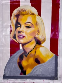 Marilyn Monroe and Stripes by Steve Kaufman