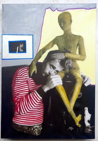James Dean with Mannequin by Steve Kaufman