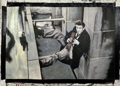James Dean with Camera by Steve Kaufman