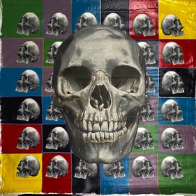 Skulls Multi Color Squares by Steve Kaufman