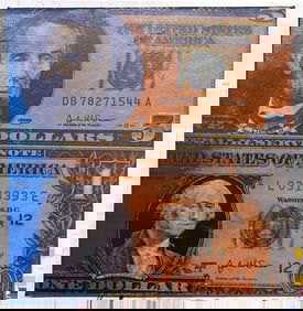 US Currency Abe and George by Steve Kaufman