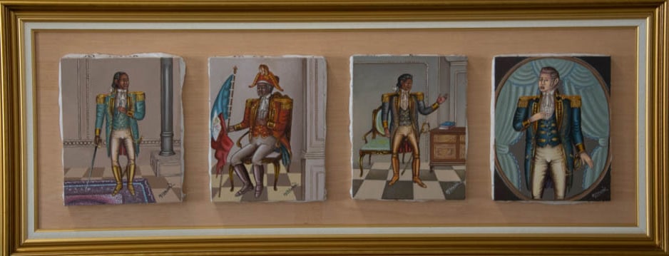 Haitian Historical Figures Set of 4 Original Haitian Painting by Serge-Moleon Blaise (1 of 1)