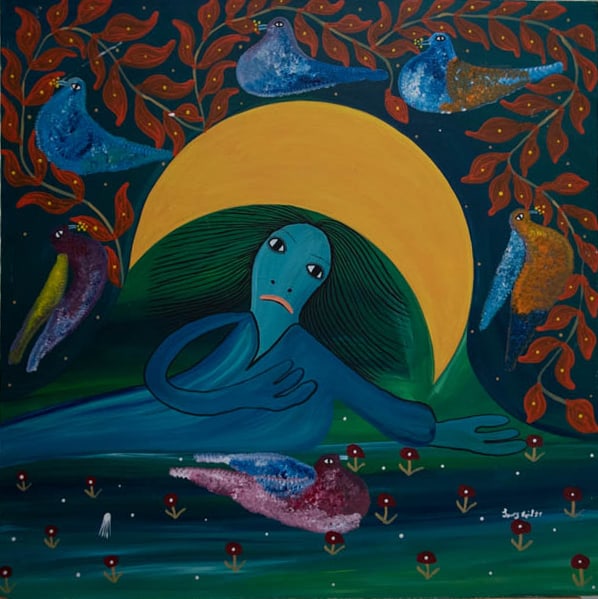 Loa au clair de lune Original Haitian Painting by Levoy Exil (1 of 1)