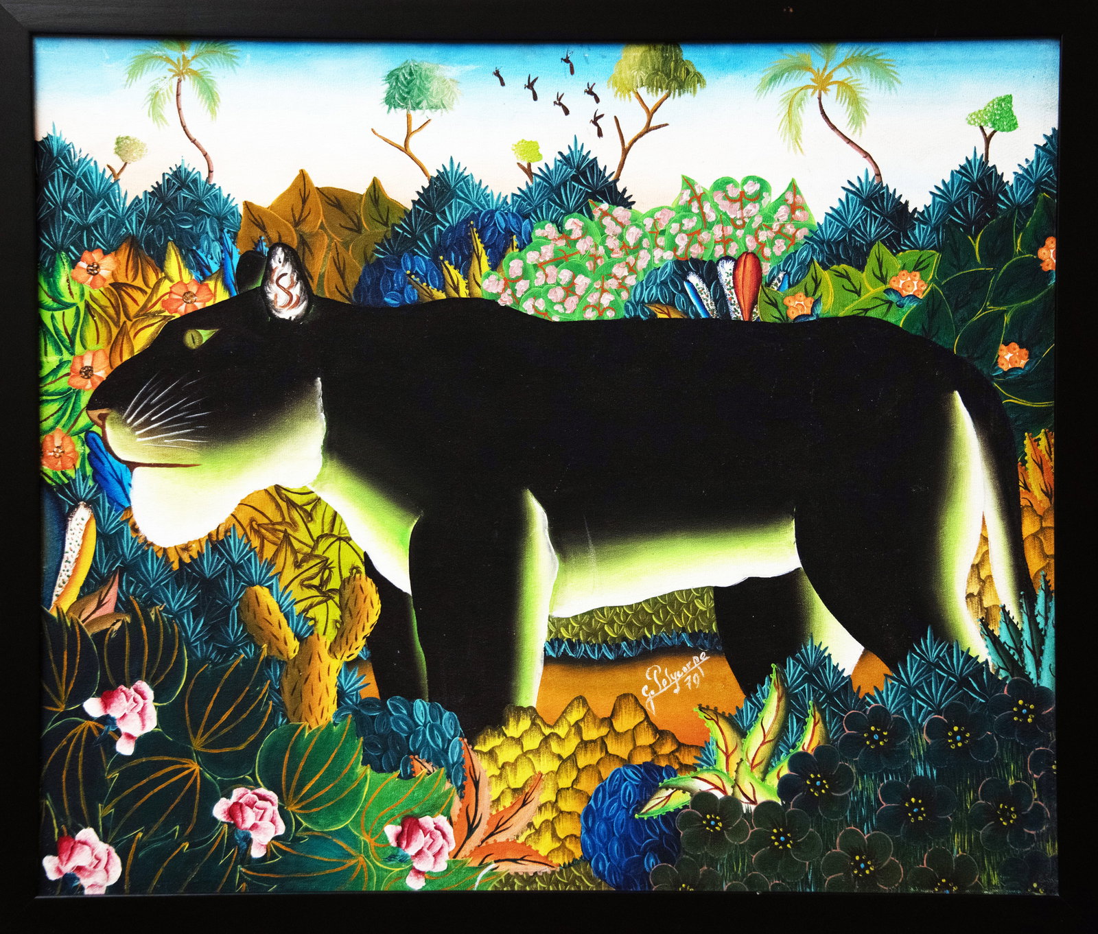 Glowing Leopard - Haitian Painting by Jerome Polycarpe (1 of 1)