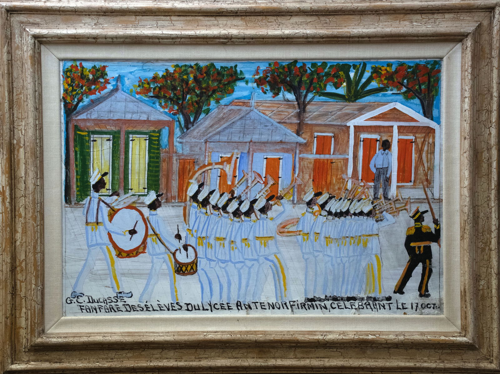 Original Haitian Painting by Gervais Emmanuel Ducasse FANFARE DES ELEVES DU LYCEE ANTENOR FIRMIN (1 of 1)