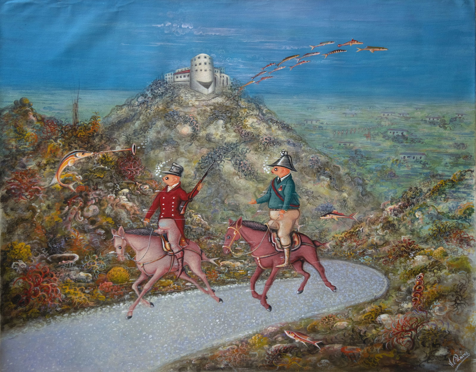 Original Haitian Painting by Andre Blaise Leaving the Citadel (1 of 1)