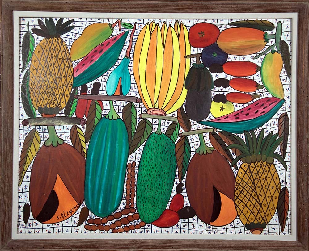 Fruit and Vegetables - Haitian Painting by Sisson Blanchard (1 of 1)