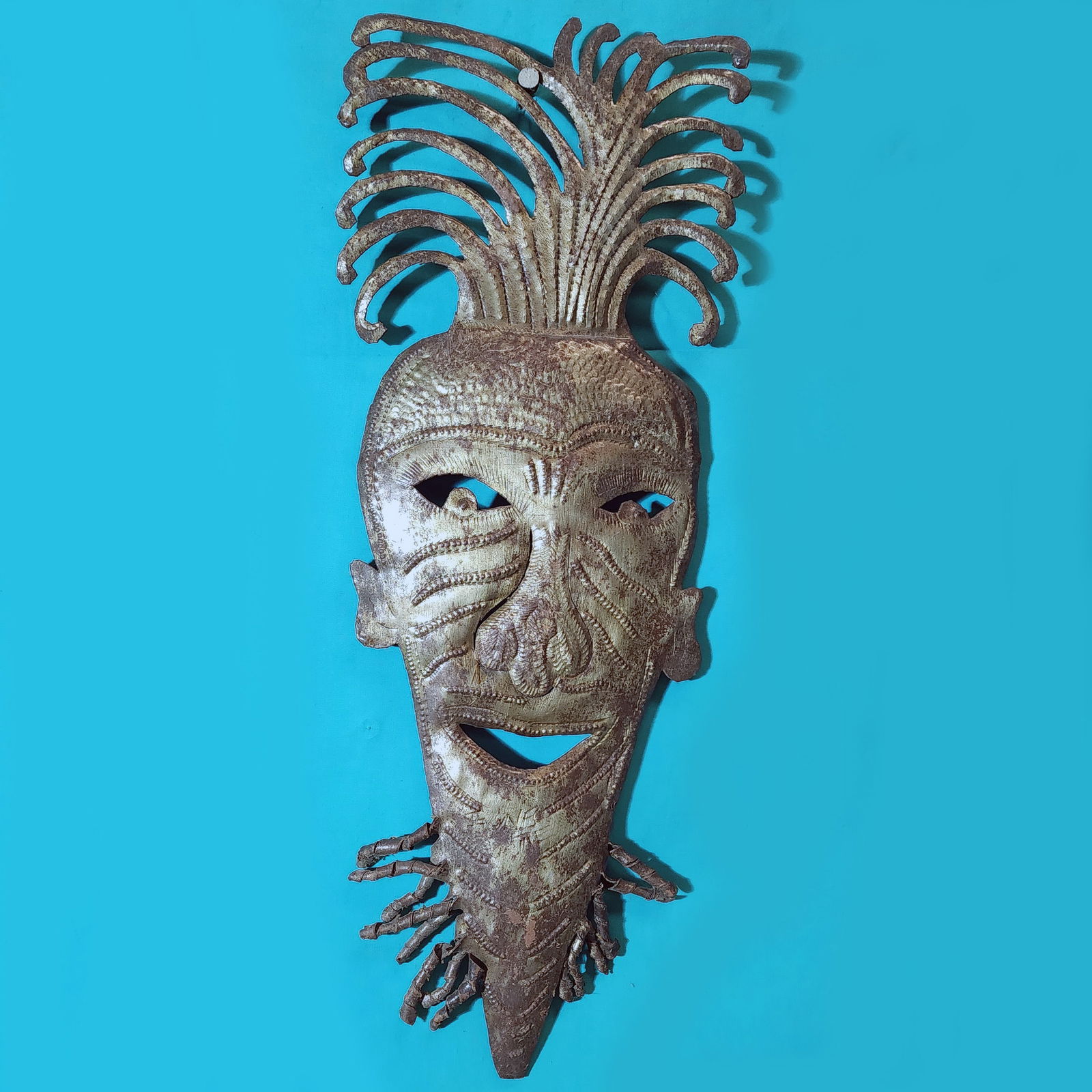 Carrot Mask - Haitian Metal Sculpture by Jean Sylvestre (1 of 1)