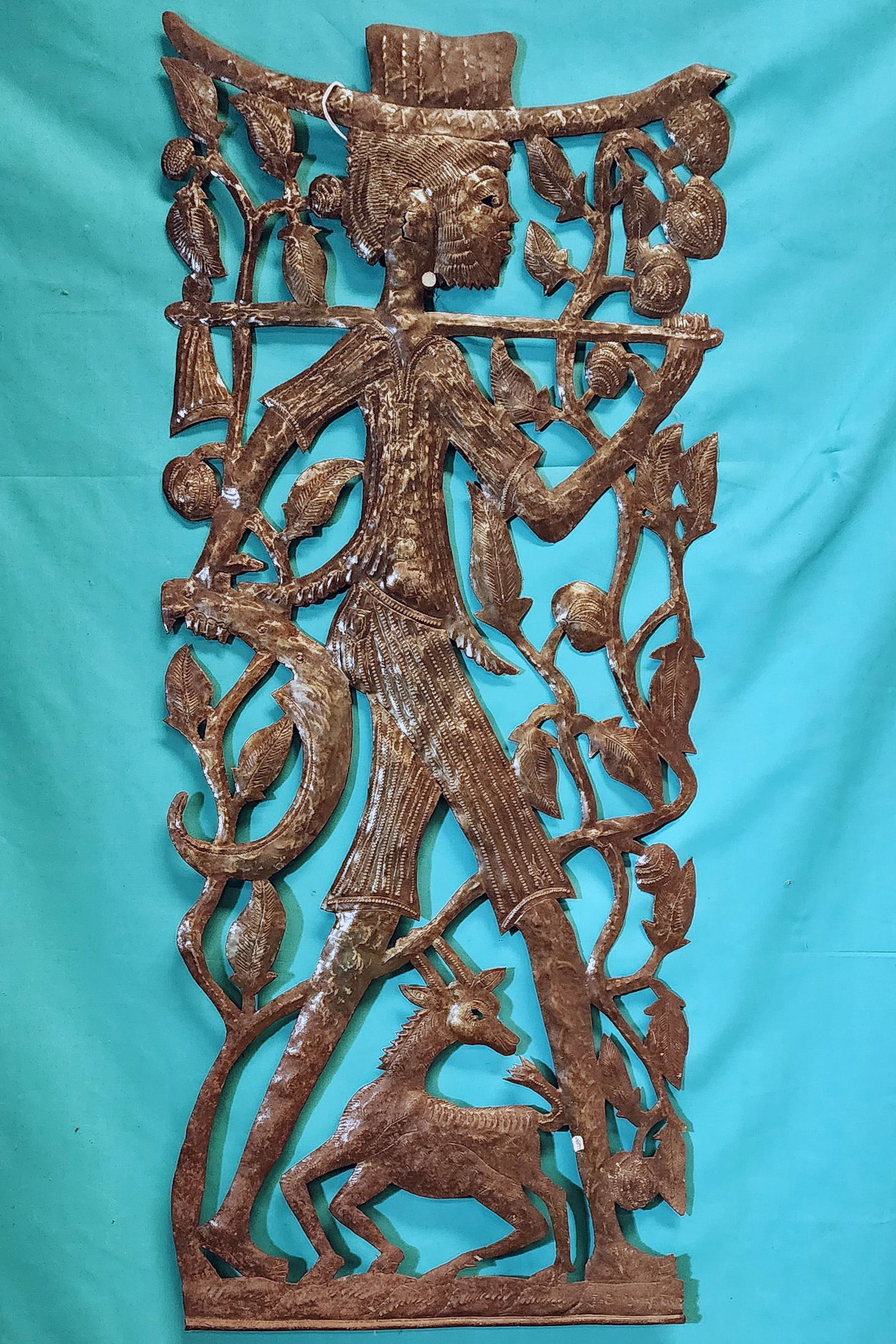 Man with Axe - Haitian Metal Sculpture by Jean Sylvestre (1 of 1)