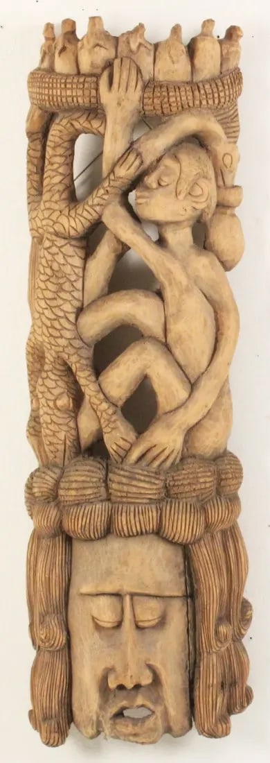 Man and Serpent - Haitian Wood Carving (1 of 1)
