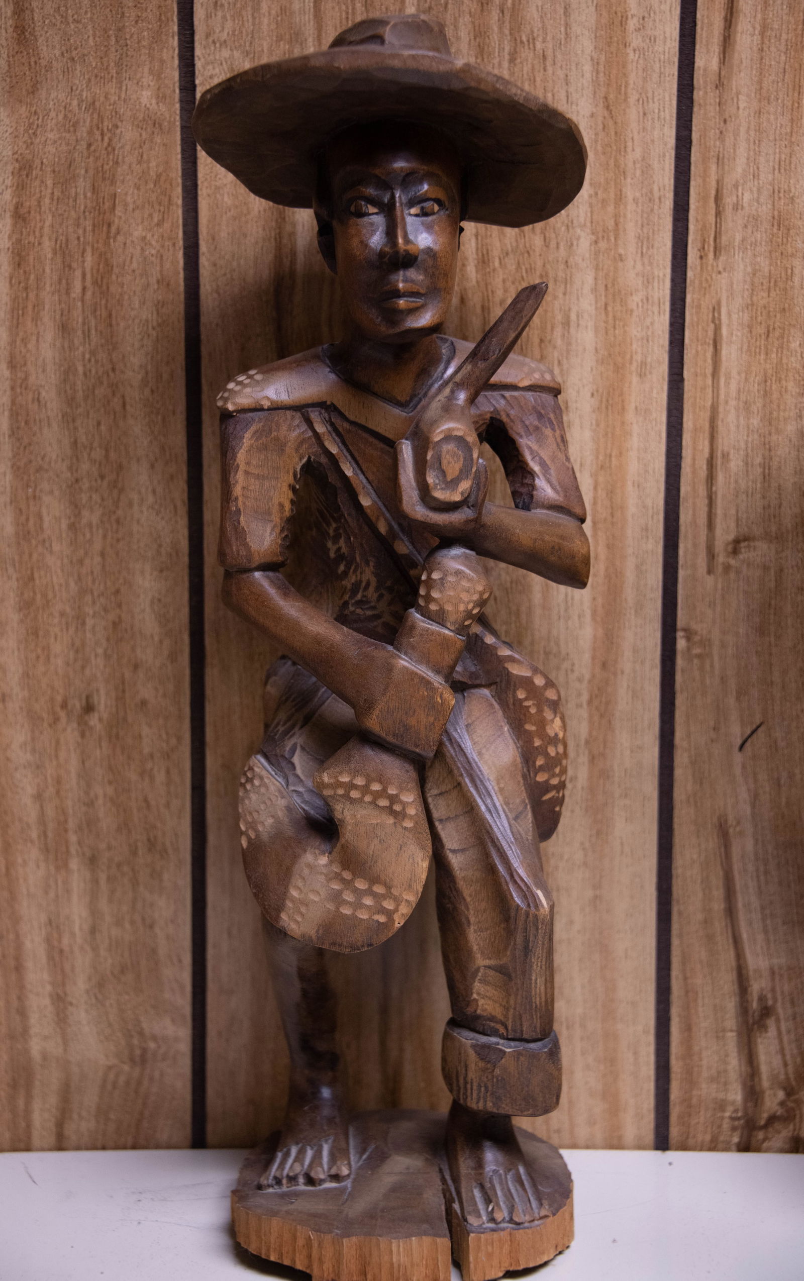 Man with Pipe - Haitian Wood Carving (1 of 1)