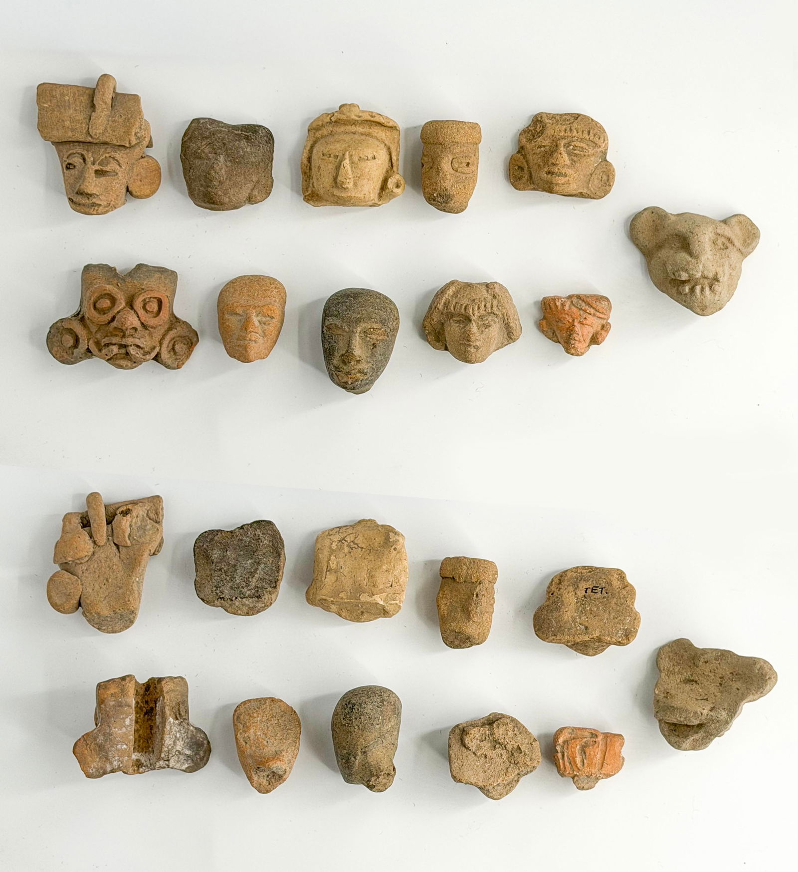 Group of Pre-Columbian Mesoamerican Terracotta Figurine Heads and Fragments ..Cornelius Osgood Colle (1 of 1)