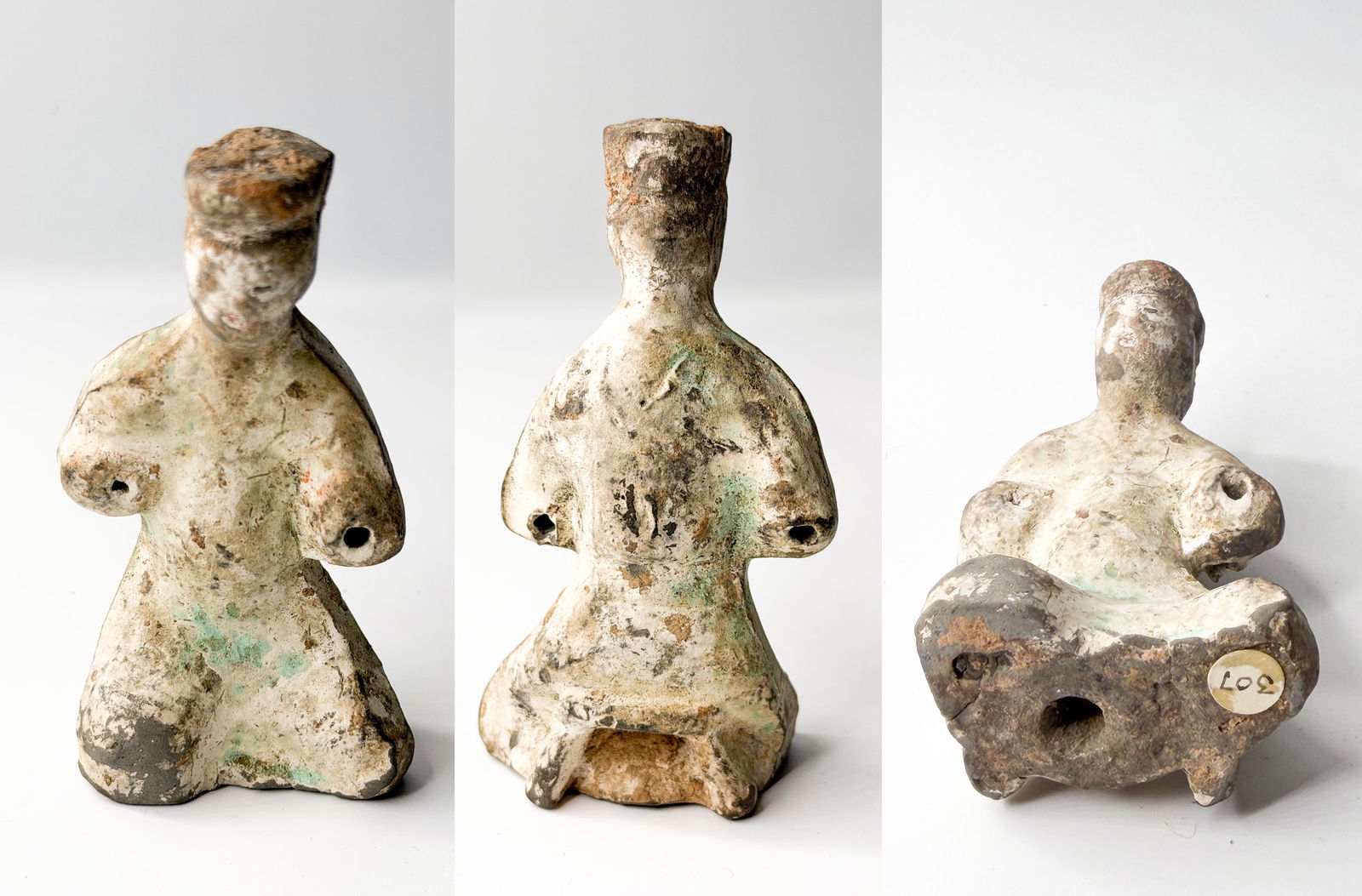 Pre-Columbian Mesoamerican Terracotta Seated Female Figurine (1 of 1)