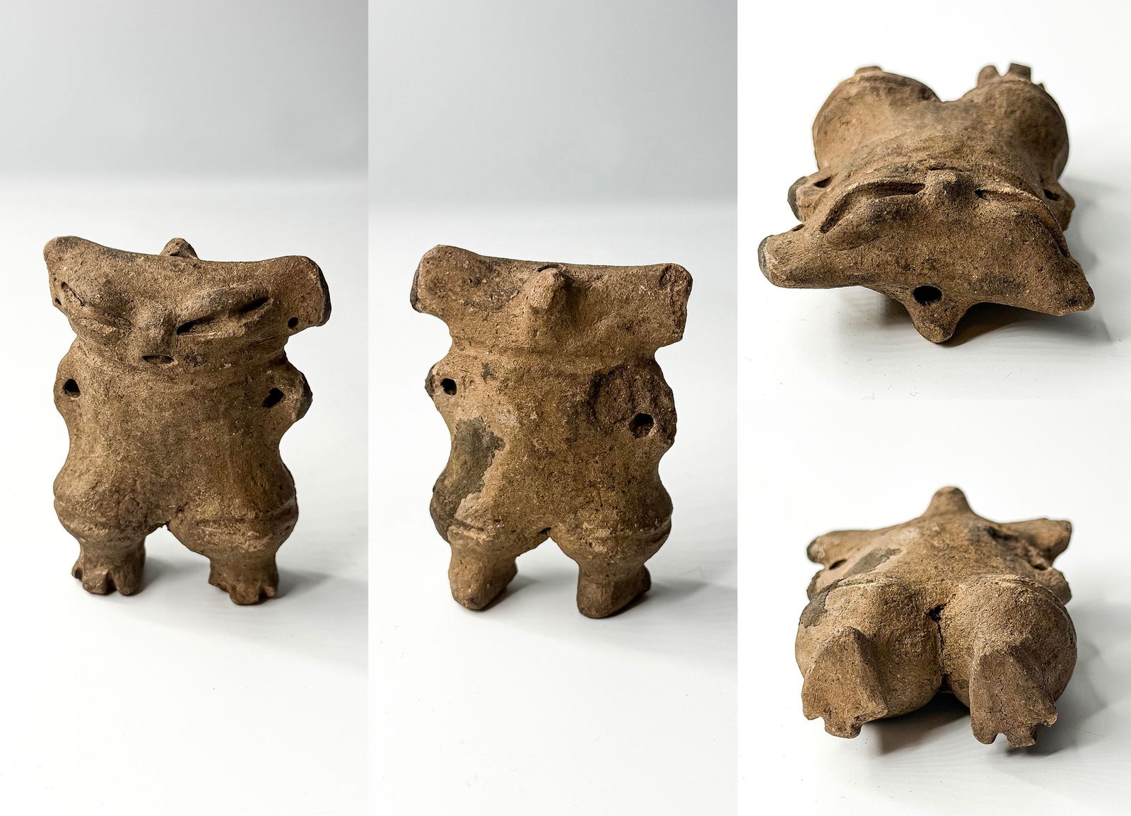 Pre-Columbian Terracotta Zoomorphic Whistle Figurine (Quadruped Animal Effigy), West Mexican Style ( (1 of 1)