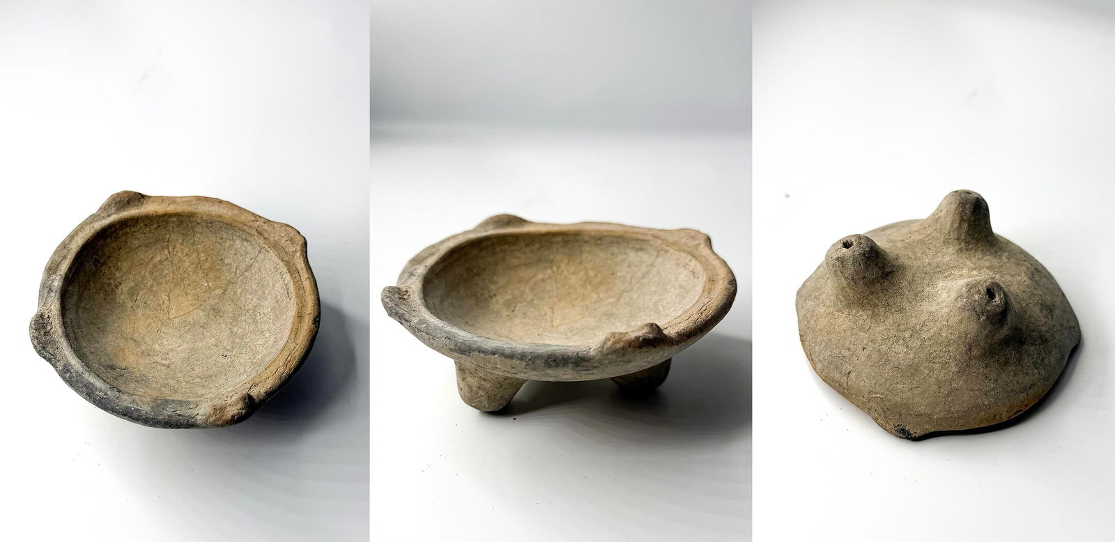 Pre-Columbian Terracotta Tripod Bowl with Mammary/Effigy Protrusions (Chupícuaro-Style Female Symbo (1 of 1)