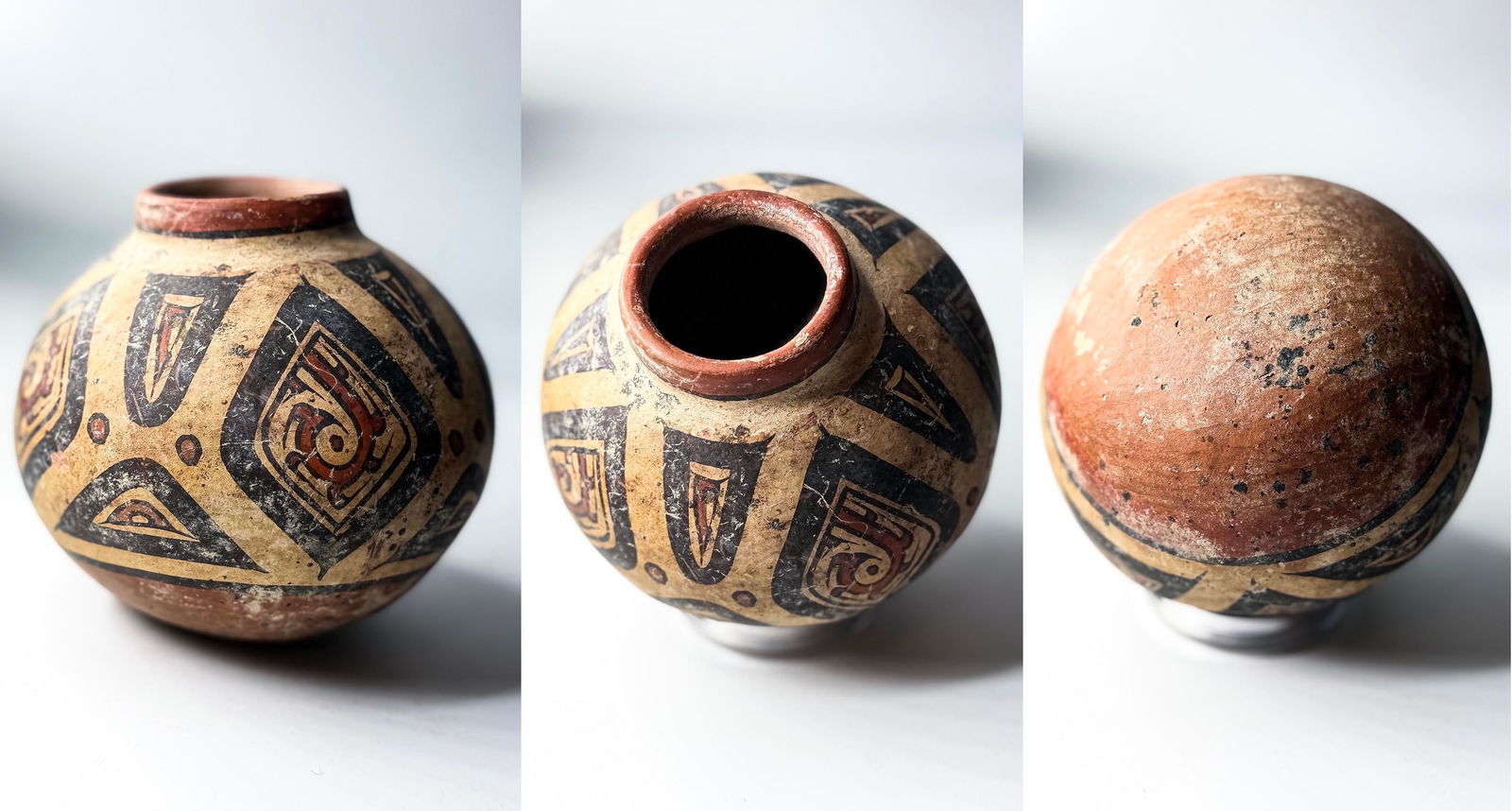 Fine Pre-Columbian Chiriquí Polychrome Globular Jar with Black & Red Geometric Designs, from the (1 of 1)