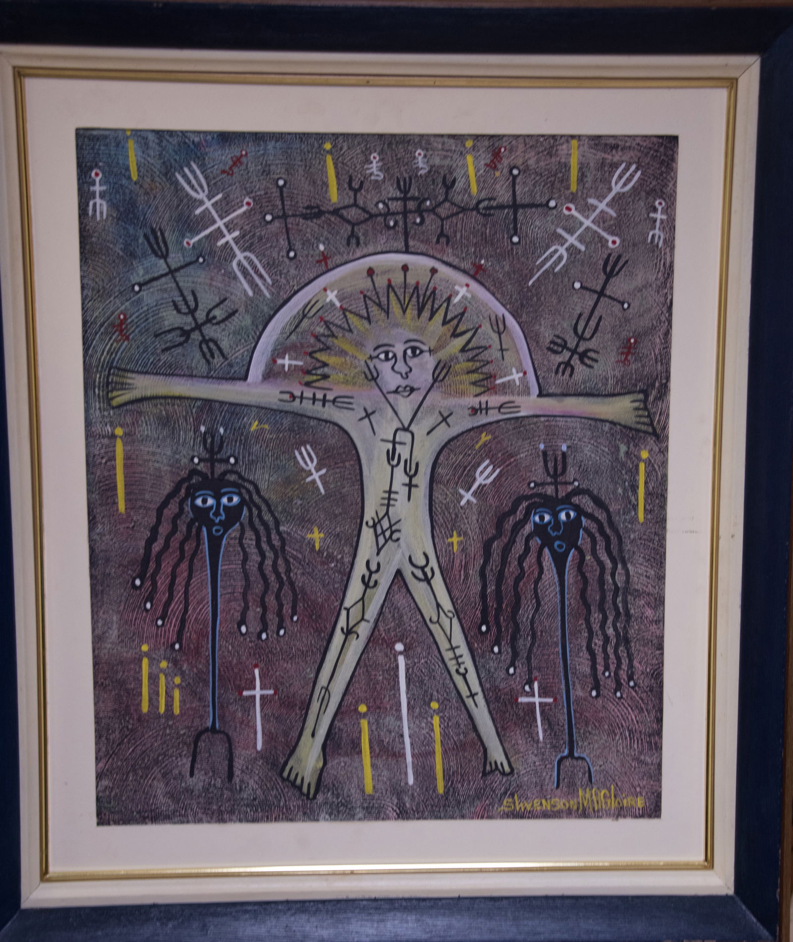 Voodooism Original Haitian Painting by Stivenson Magloire: Voodooism Original Haitian Painting by Stivenson Magloire Oil on Canvas FRAMED