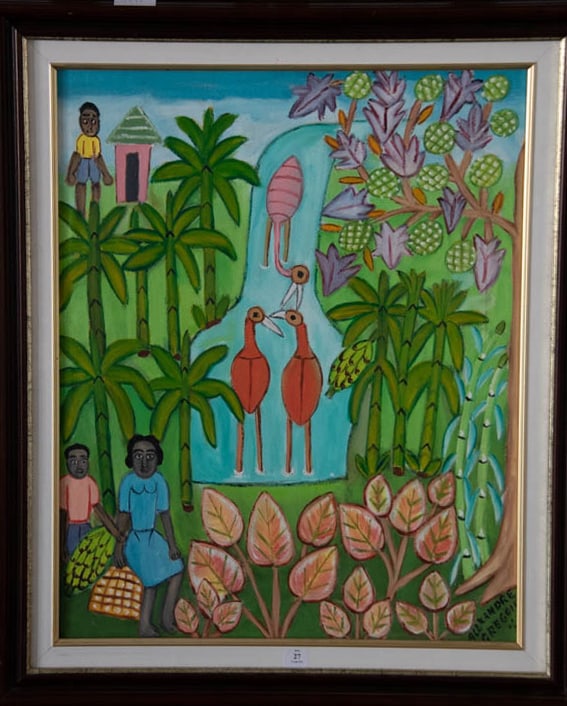 Haitian Countryside Original Haitian Painting by Alexandre Gregoire (1 of 1)