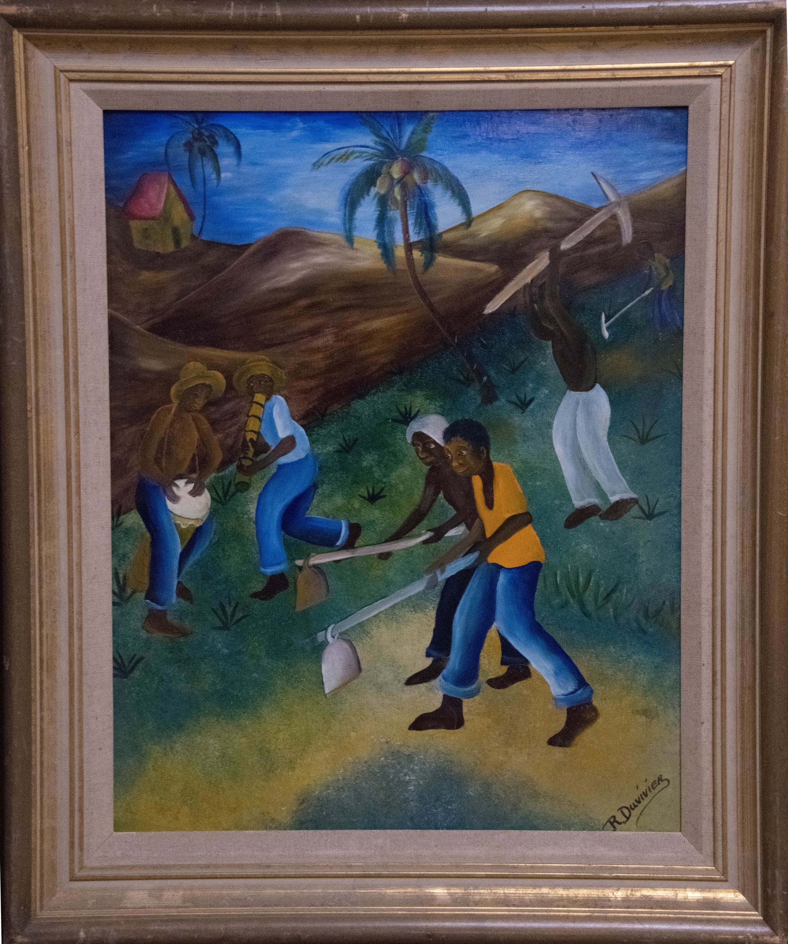 Original Haitian Painting by R. Duvivier Haitian Farmers (1 of 1)