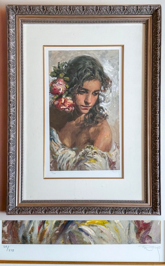 Jose Royo "Serena" – Framed Limited Edition Serigraph, Signed & Numbered 25/275, Romantic Portrait (1 of 1)