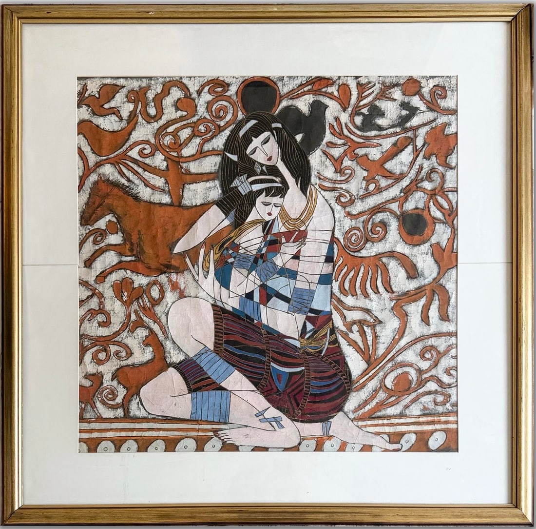 Lullaby by Ting Shao Kuang: Description:Limited edition lithograph (or serigraph on paper, as commonly produced in Ting's editions from 1989) by acclaimed Chinese-American artist Ting Shao Kuang (b. 1939, Shanxi, China), titled