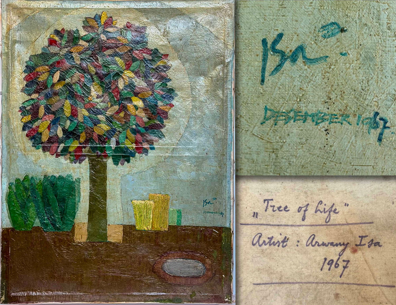 Arwany Isa (after) – "Tree of Life" ("Free of Life"): Arwany Isa (after) – "Tree of Life" ("Free of Life"), Artagraph Edition Reproduction on Canvas, After 1967 OriginalDescription:A charming and vibrant Artagraph Edition reproduction of "Tree of Life"