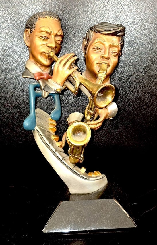 bronze sculpture by Paul Wegner: This is a bronze sculpture by Paul Wegner (full name Paul Douglas Wegner, American artist born 1950, based in New Orleans), known for his lively, often whimsical limited-edition bronze works