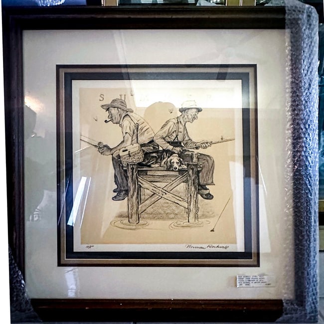 Summer from Four Seasons Suite by Norman Rockwell: Winter from Four Seasons Suite by Norman RockwellIs an original lithograph hand signed and is an artist proof. Image Measures 13 x 13 in.