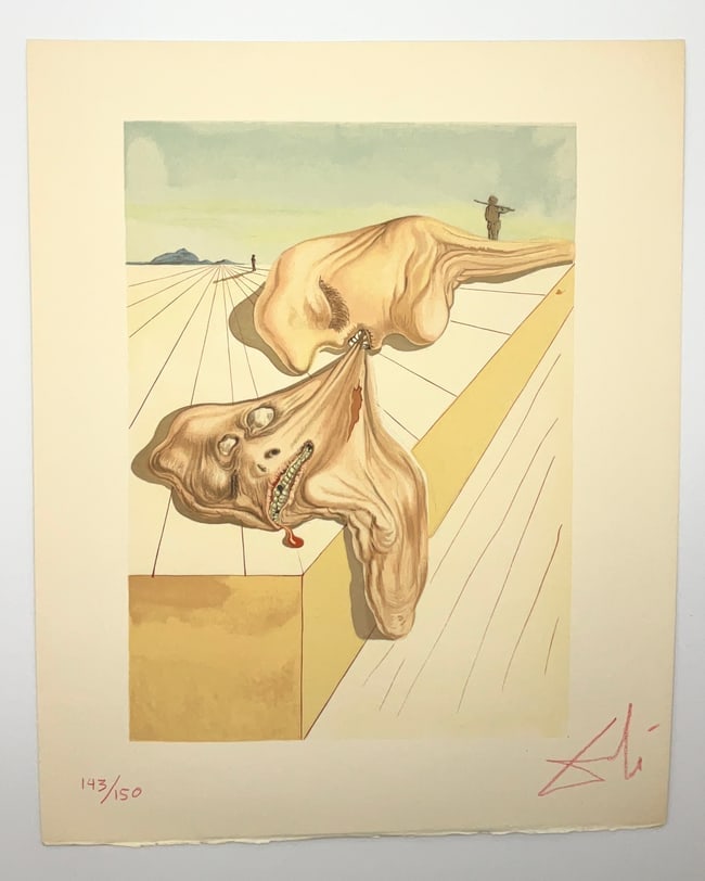 Divine Comedy Inferno Canto 31 The Prophecy of Vanni Fucci by Salvador Dali: Divine Comedy Inferno Canto 31 The Prophecy of Vanni Fucci by Salvador DaliThis French edition is printed on smooth, cream BFK Rives paper. Salvador Dali created 100 illustrations for a commemorative