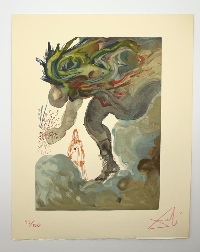 Divine Comedy Inferno Canto 32 The Traitor of Montaperti by Salvador Dali: Divine Comedy Inferno Canto 32 The Traitor of Montaperti by Salvador DaliThis French edition is printed on smooth, cream BFK Rives paper. Salvador Dali created 100 illustrations for a commemorative