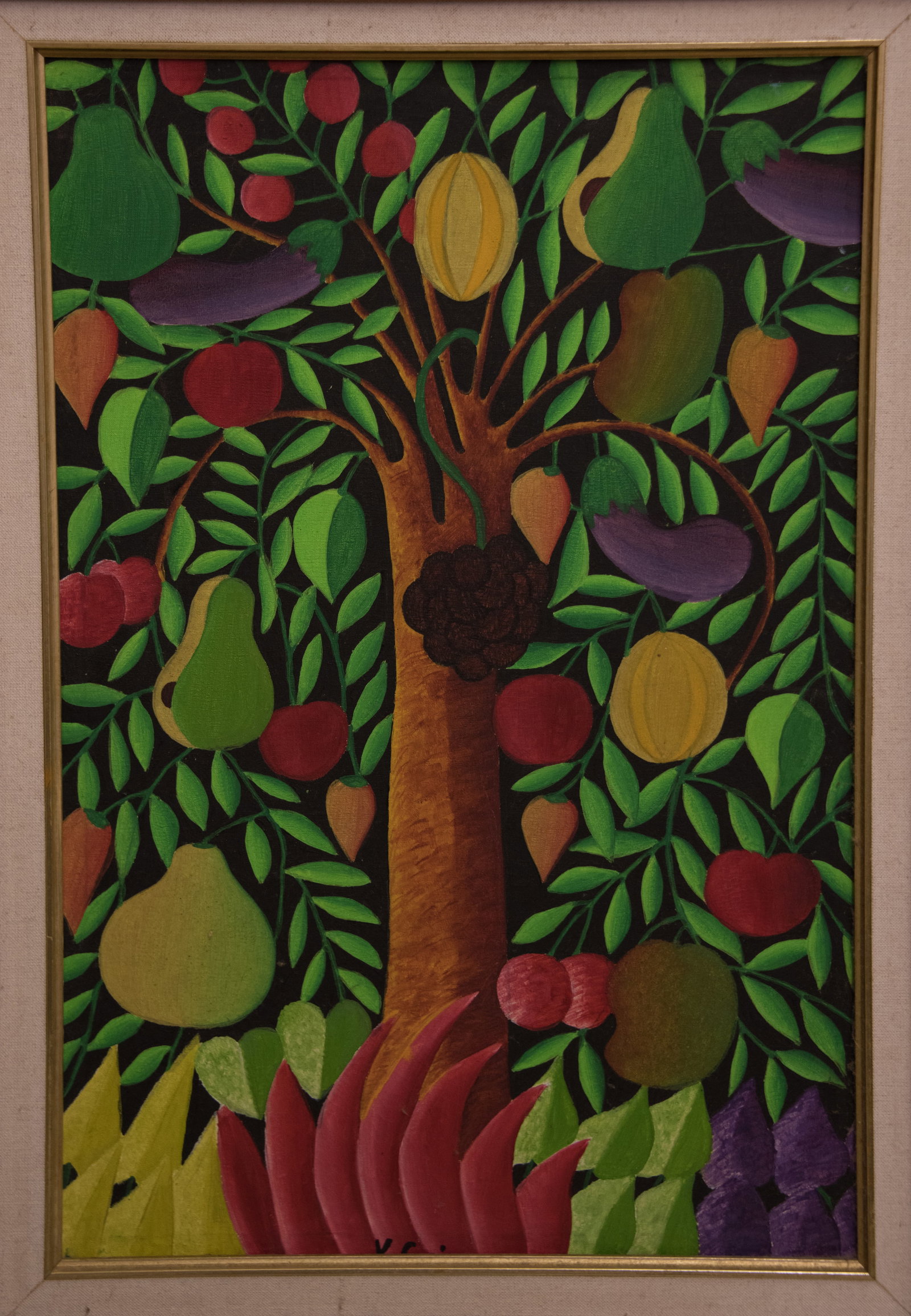 Tree of Life (Cario) Original Haitian Painting by K. Cario: Tree of Life (Cario) Original Haitian Painting by K. Cario Oil on Canvas FRAMED