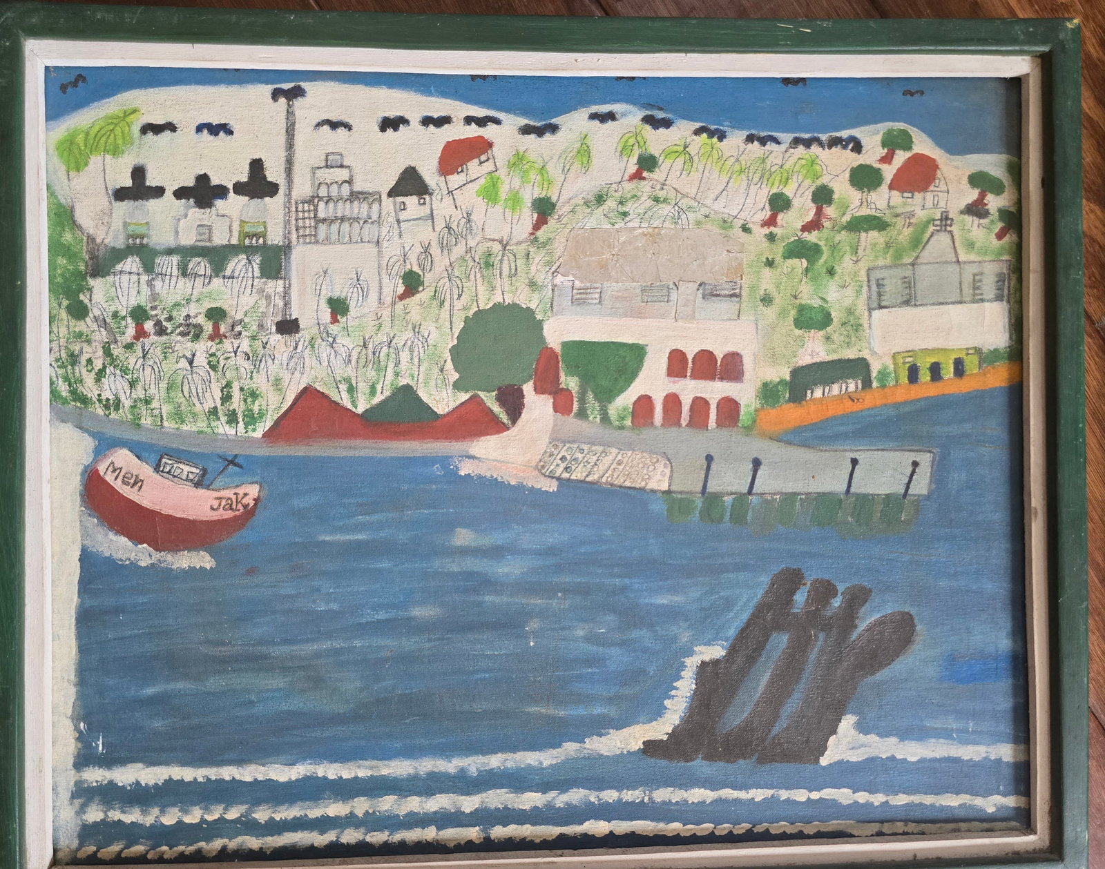(Coastal Town with Boat "Men Jak" (1 of 1)