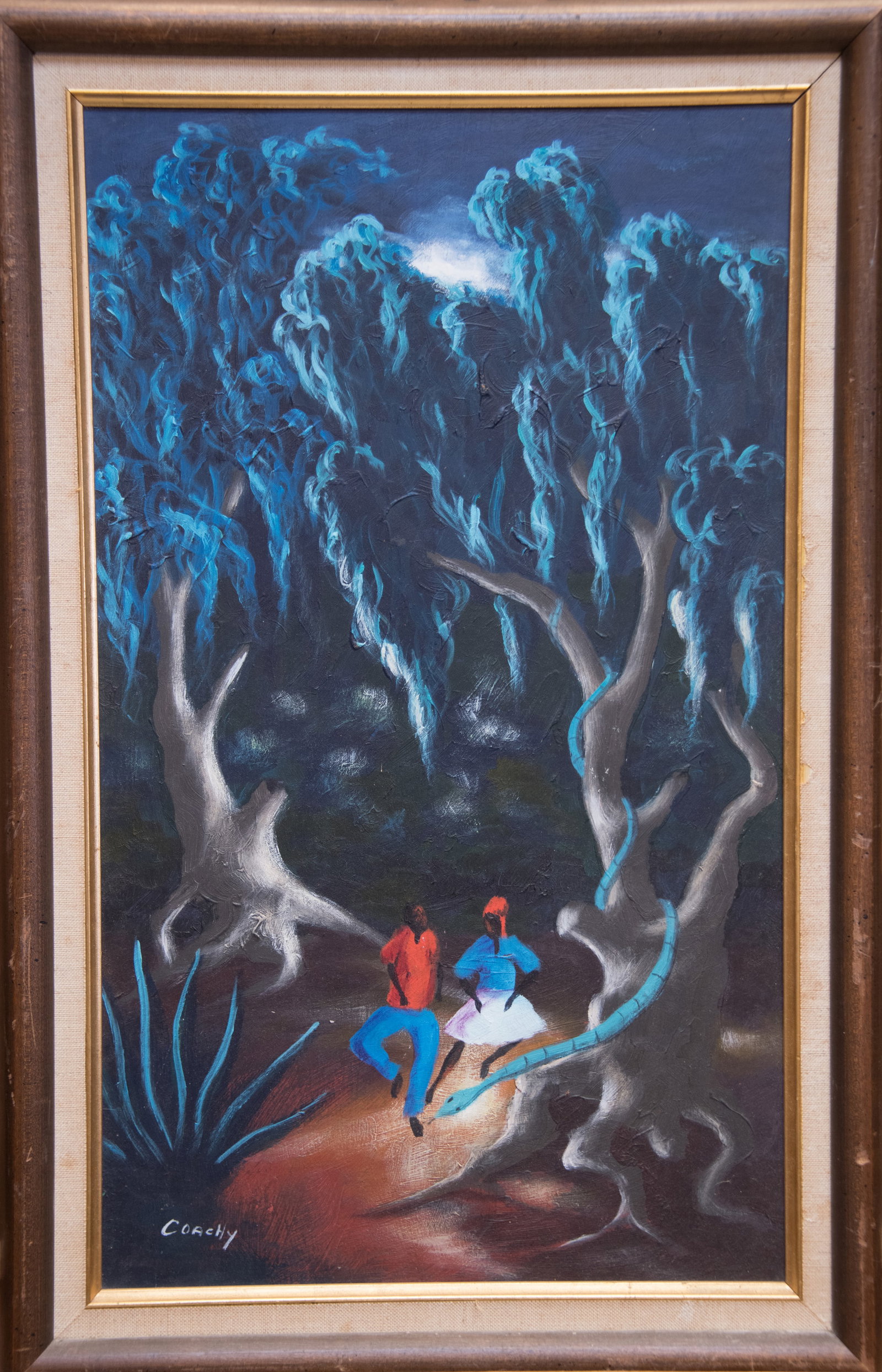 Original Haitian Painting -Voodoo Dance in Moonlight by Jean Eluid Coachy (1 of 1)