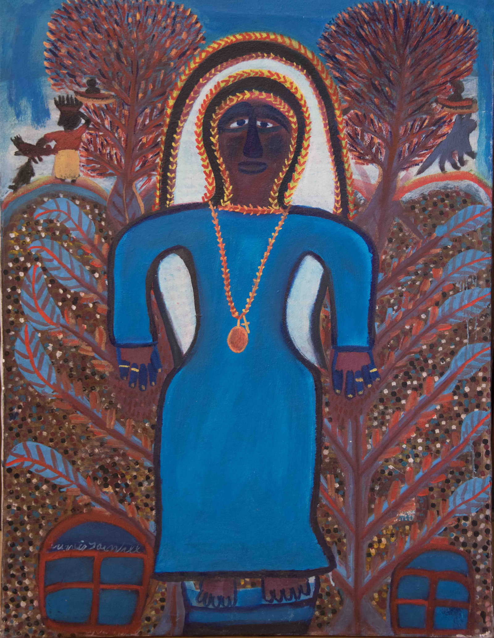 Erzulie (CE 1992) Original Haitian Painting by Louines St.Vil: Erzulie (CE 1992) Original Haitian Painting by Louines St.Vil Oil on Canvas