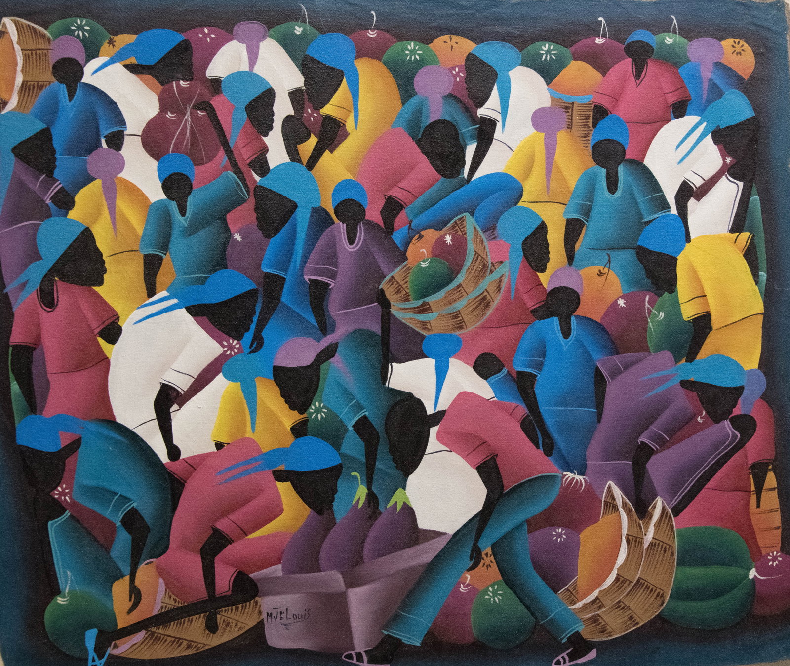 At the Market Original Haitian Painting by M.J. Louis (1 of 1)