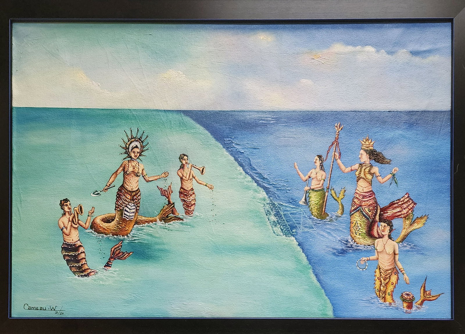 Mermaids Original Haitian Painting by Widson Cameau (1 of 1)