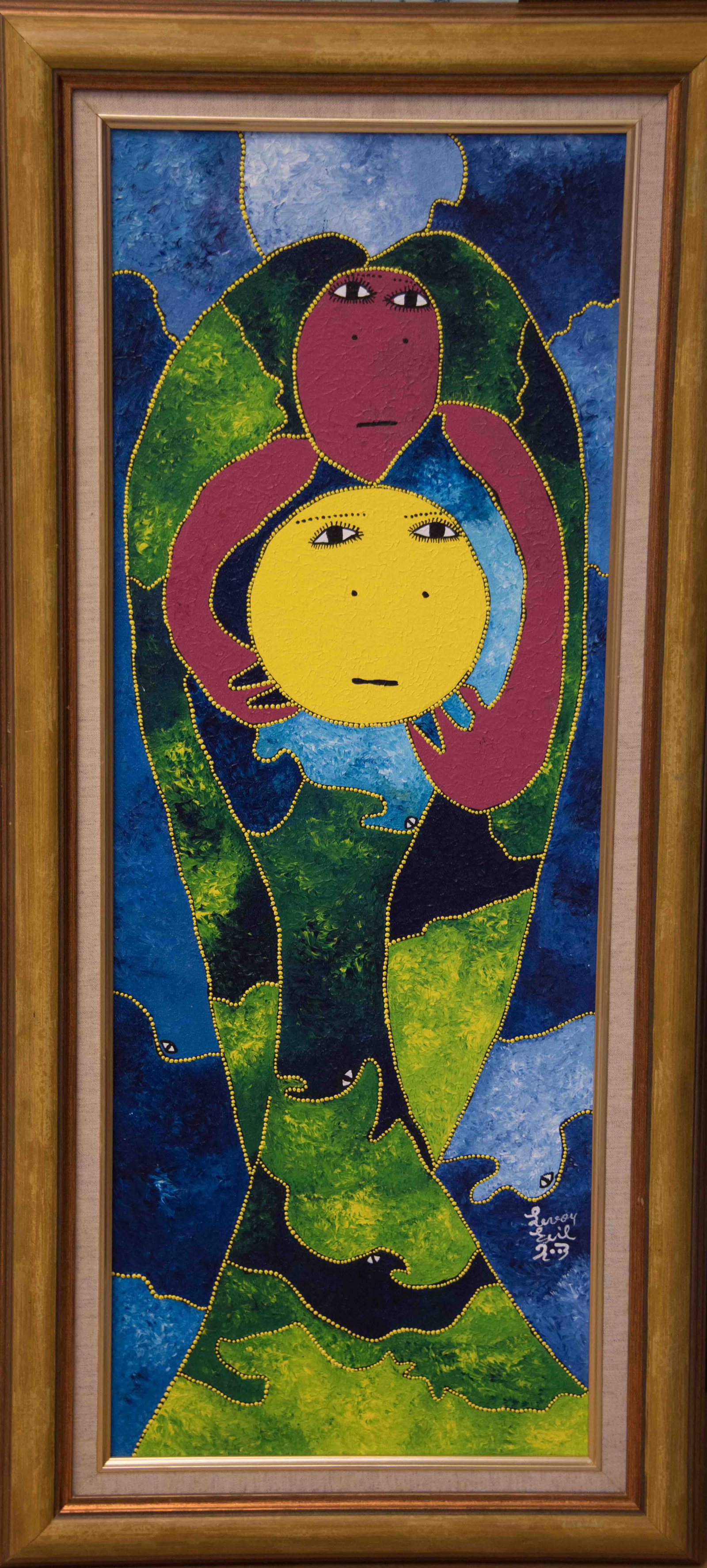 Yellow Moon Original Haitian Painting by Levoy Exil (1 of 1)