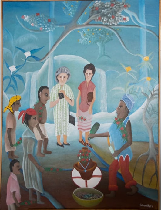 Tourists in peristyle - Haitian Painting by Julien Valery (1 of 1)