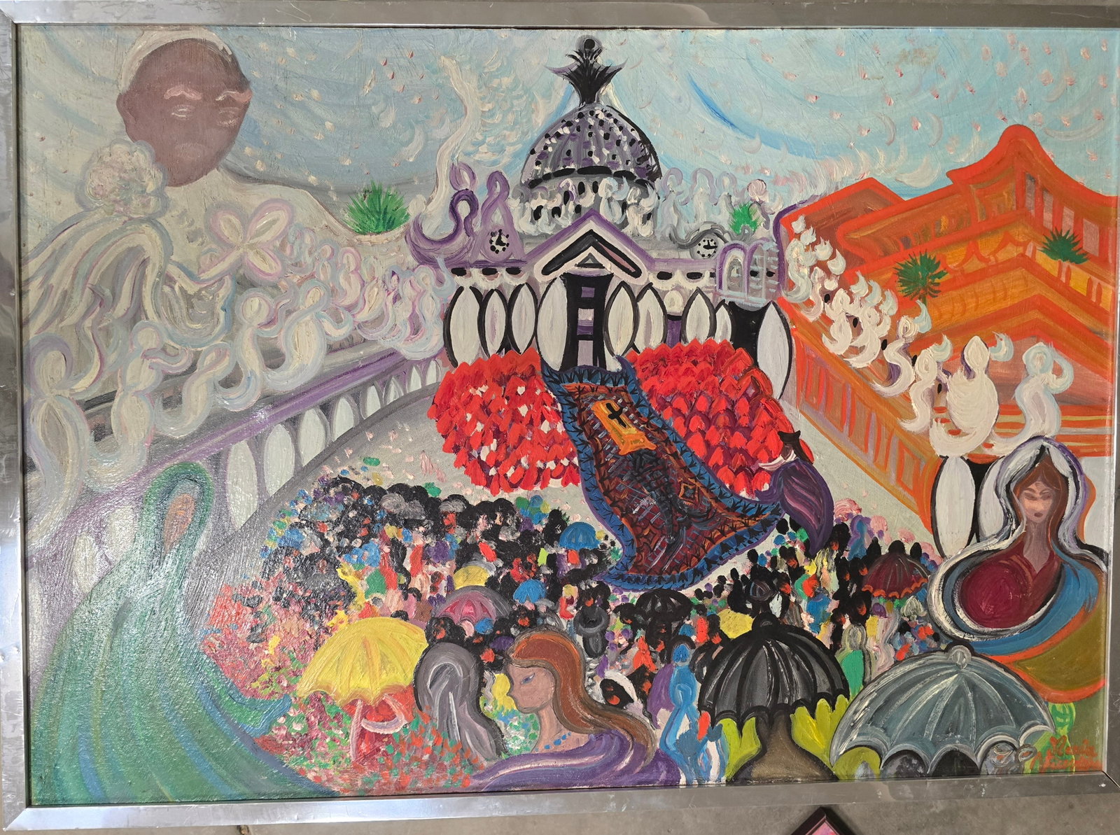 Vibrant Festival Procession with Sacred Figures and Temple, Bricston Collection (1 of 1)