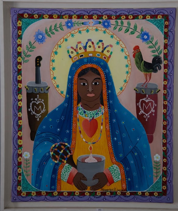 Mambo, voodoo priestess Original Haitian Painting by Francoise Eliassaint: Mambo, voodoo priestess Original Haitian Painting by Francoise Eliassaint Acrylic on Canvas FRAMED
